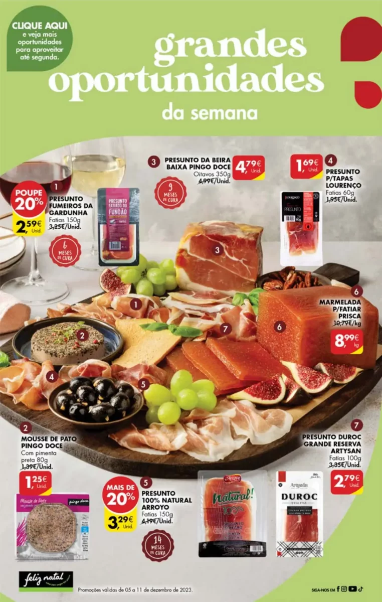 Antevis&atilde;o Folheto Pingo Doce fim-de-semana (8 a 11 dezembro)