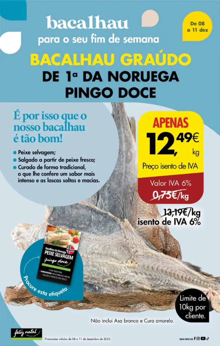 Antevis&atilde;o Folheto Pingo Doce fim-de-semana (8 a 11 dezembro)