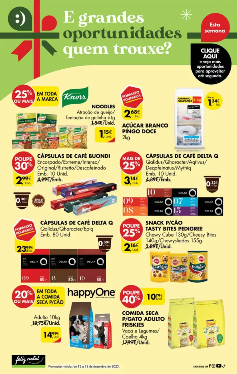 Antevis&atilde;o Folheto Pingo Doce fim-de-semana (15 a 18 dezembro)