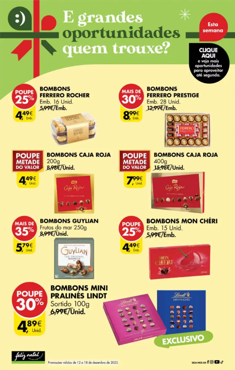 Antevis&atilde;o Folheto Pingo Doce fim-de-semana (15 a 18 dezembro)
