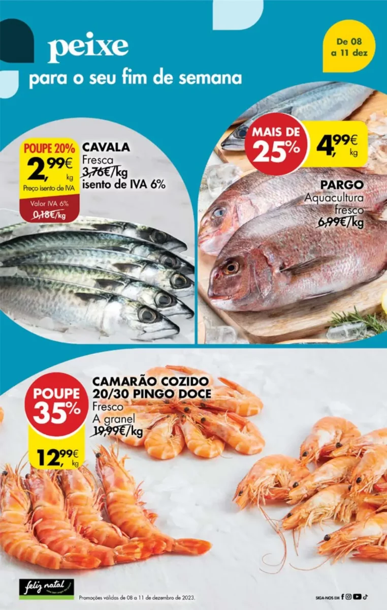 Antevis&atilde;o Folheto Pingo Doce fim-de-semana (8 a 11 dezembro)