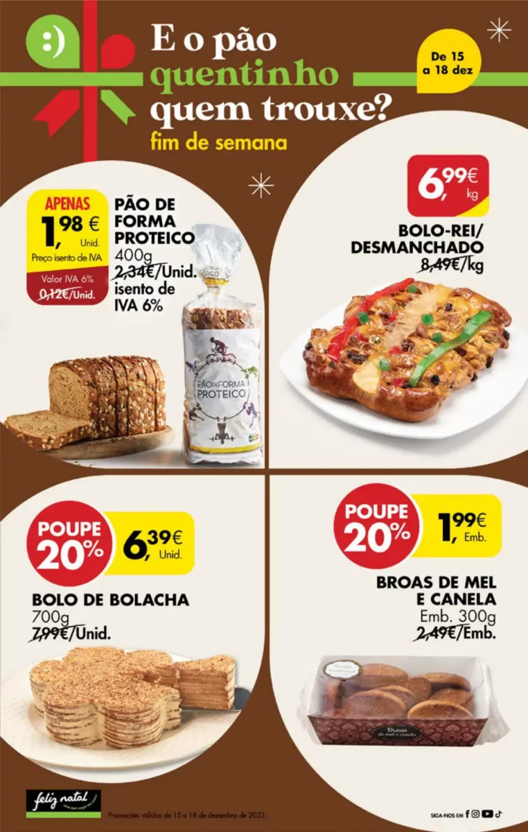 Antevis&atilde;o Folheto Pingo Doce fim-de-semana (15 a 18 dezembro)