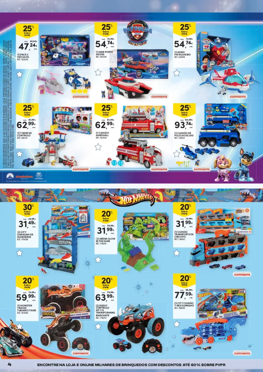 Folheto Continente at&eacute; 60% sobre o PVPR em brinquedos de Natal