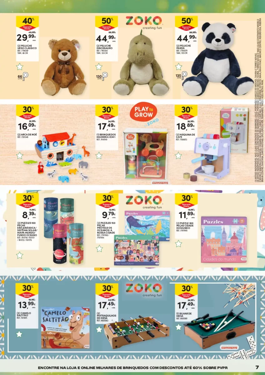 Folheto Continente at&eacute; 60% sobre o PVPR em brinquedos de Natal