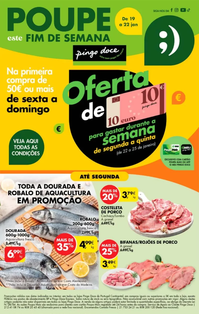 Antevis&atilde;o Folheto Pingo Doce fim-de-semana (19 a 22 janeiro)