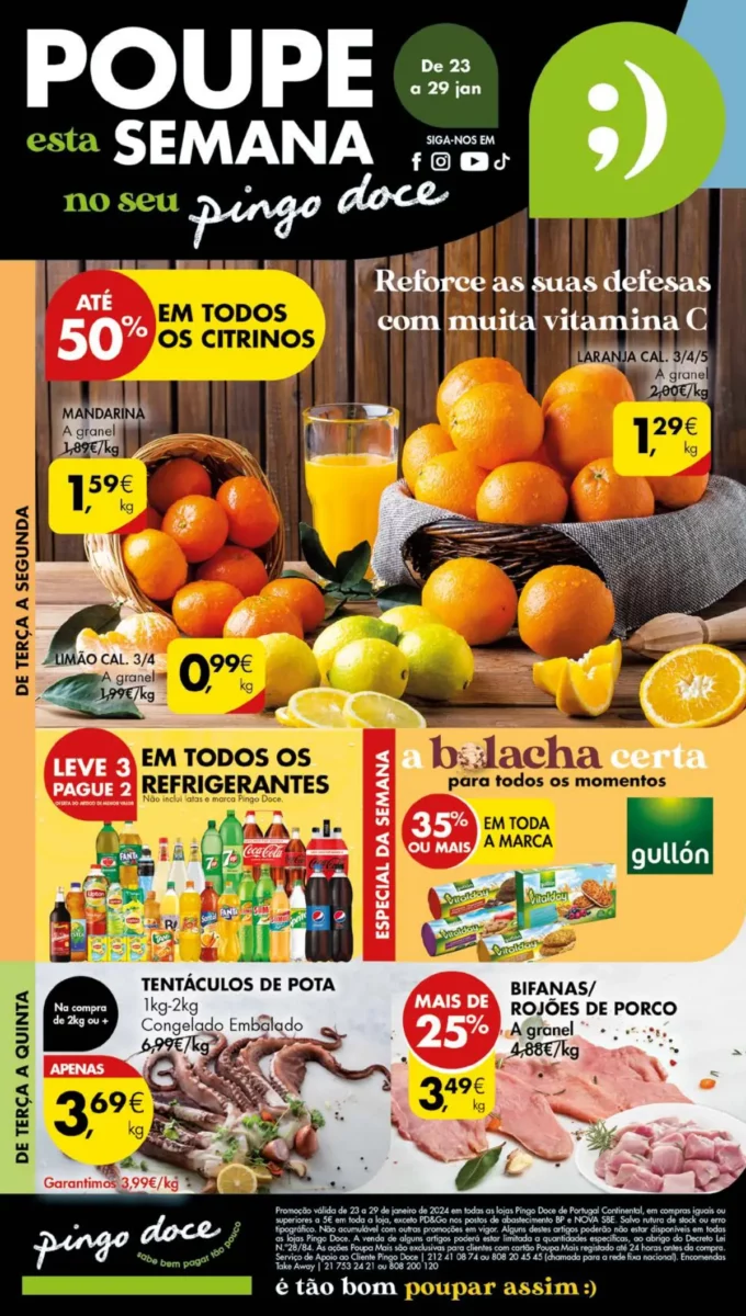 Antevis&atilde;o Folheto Pingo Doce (23 a 29 janeiro)