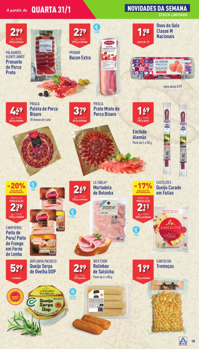 Antevis&atilde;o Folheto ALDI (31 janeiro a 6 fevereiro)