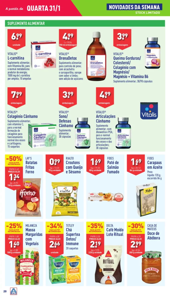 Antevis&atilde;o Folheto ALDI (31 janeiro a 6 fevereiro)