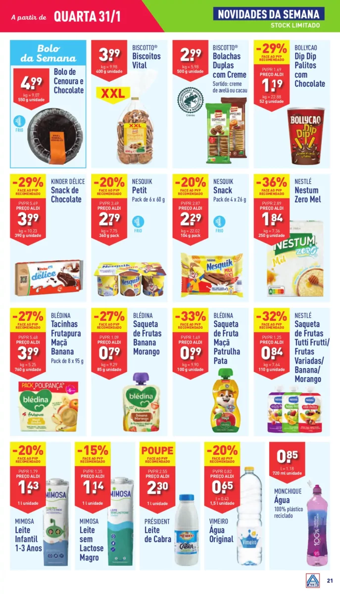 Antevis&atilde;o Folheto ALDI (31 janeiro a 6 fevereiro)