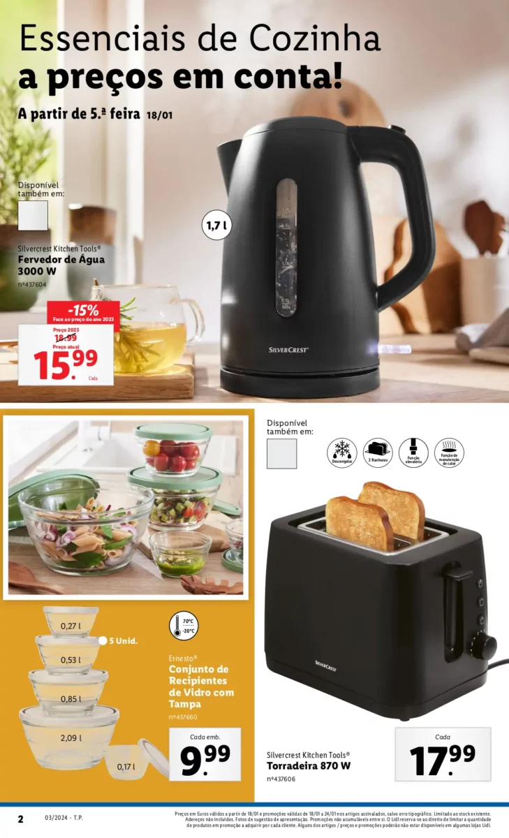 Antevis&atilde;o Folheto LiDL Novidades (a partir de 18 janeiro)