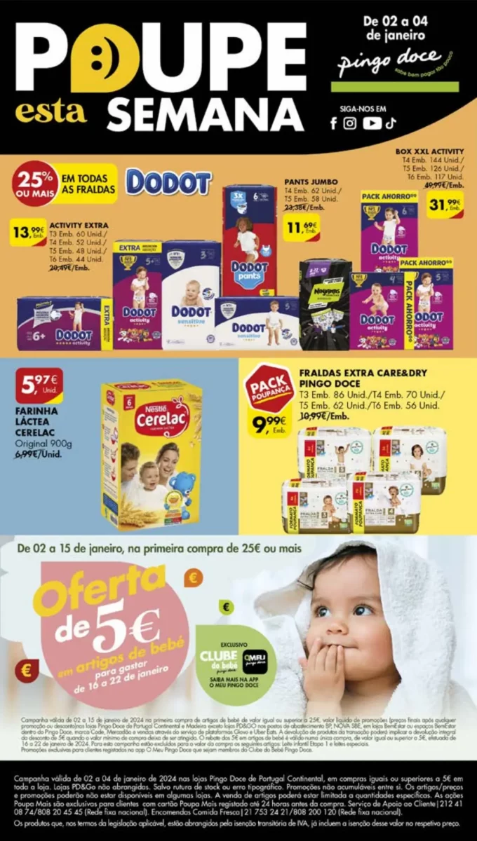 Antevis&atilde;o Folheto Pingo Doce (2 a 4 janeiro)