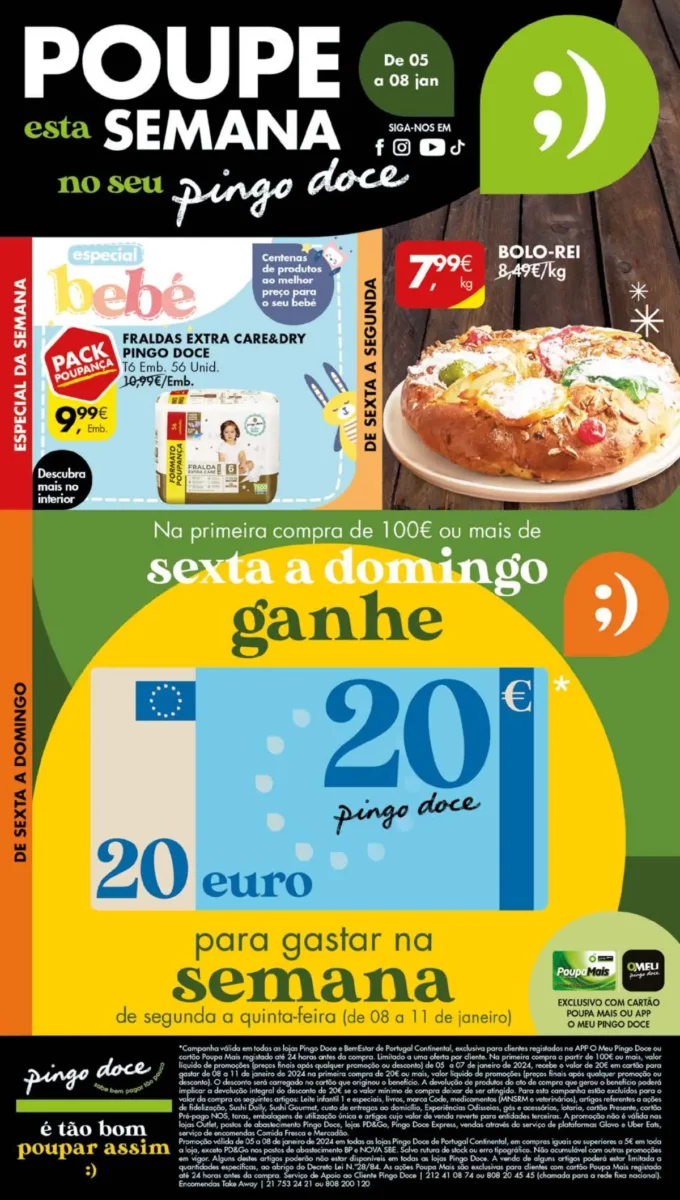 Antevis&atilde;o Folheto Pingo Doce (5 a 8 janeiro)