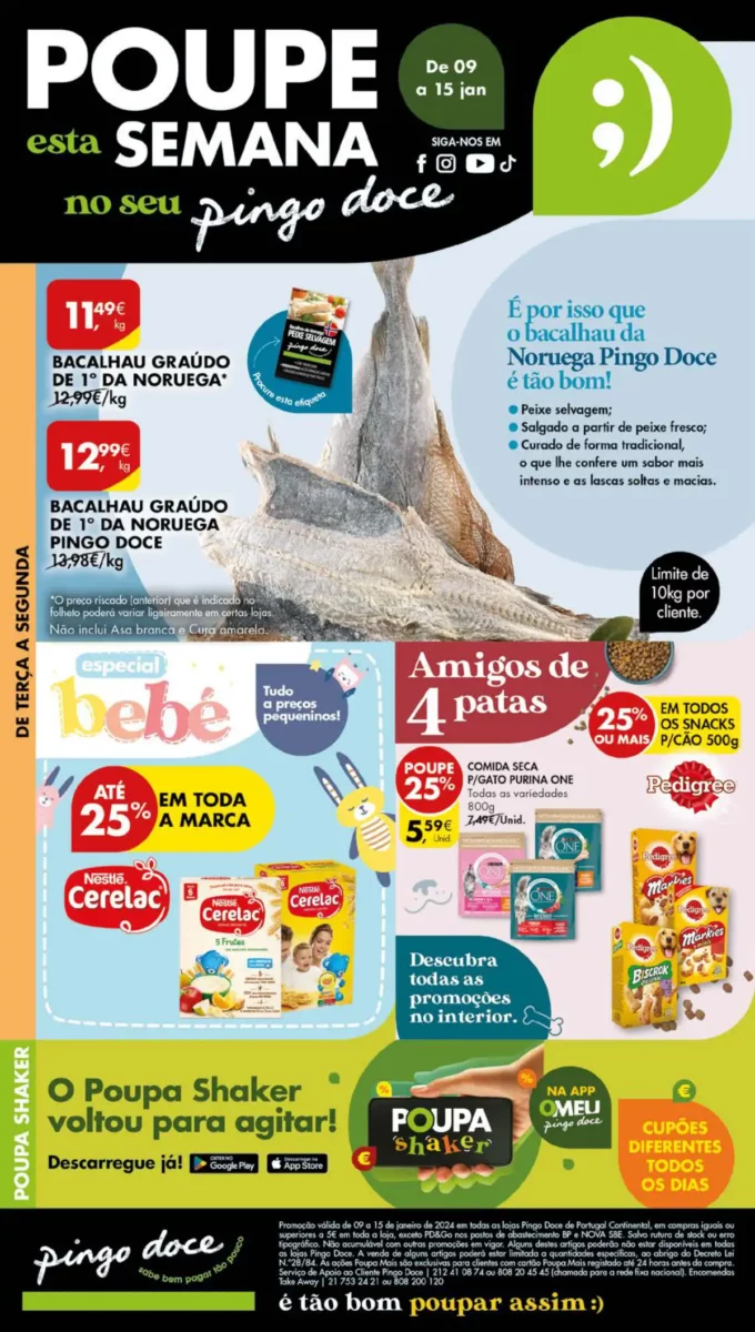 Antevis&atilde;o Folheto Pingo Doce (9 a 15 janeiro)