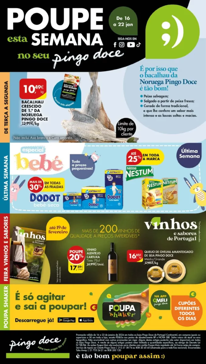 Antevis&atilde;o Folheto Pingo Doce (16 a 22 janeiro)