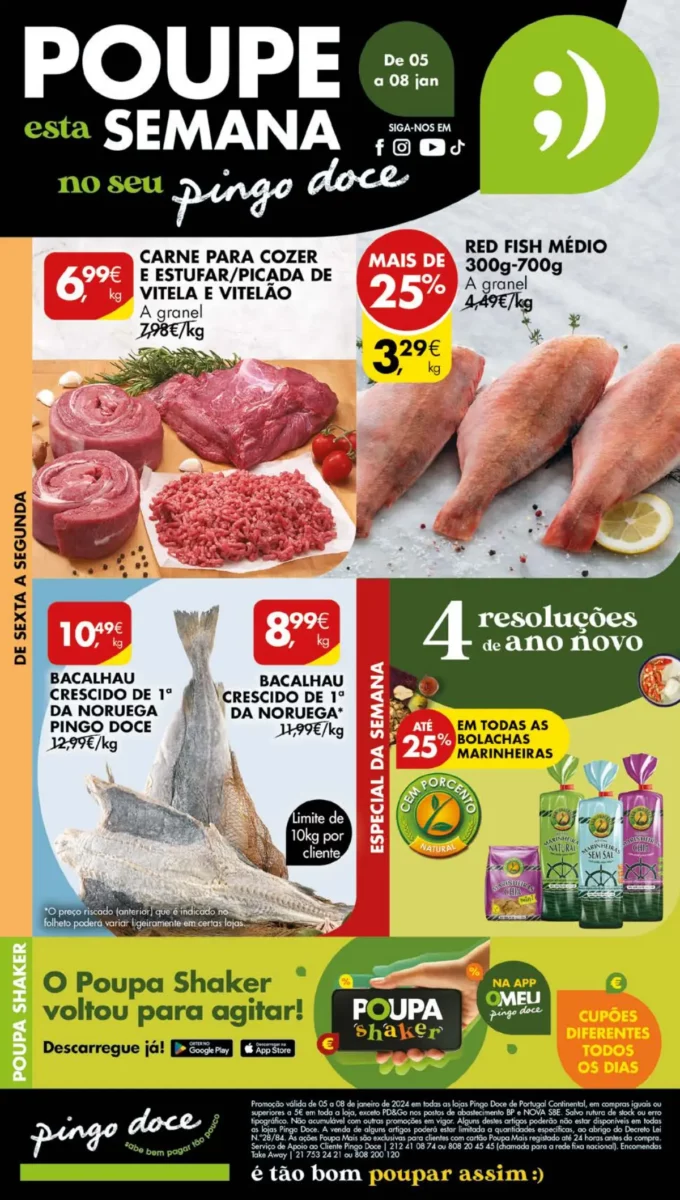 Antevis&atilde;o Folheto Pingo Doce (5 a 8 janeiro)