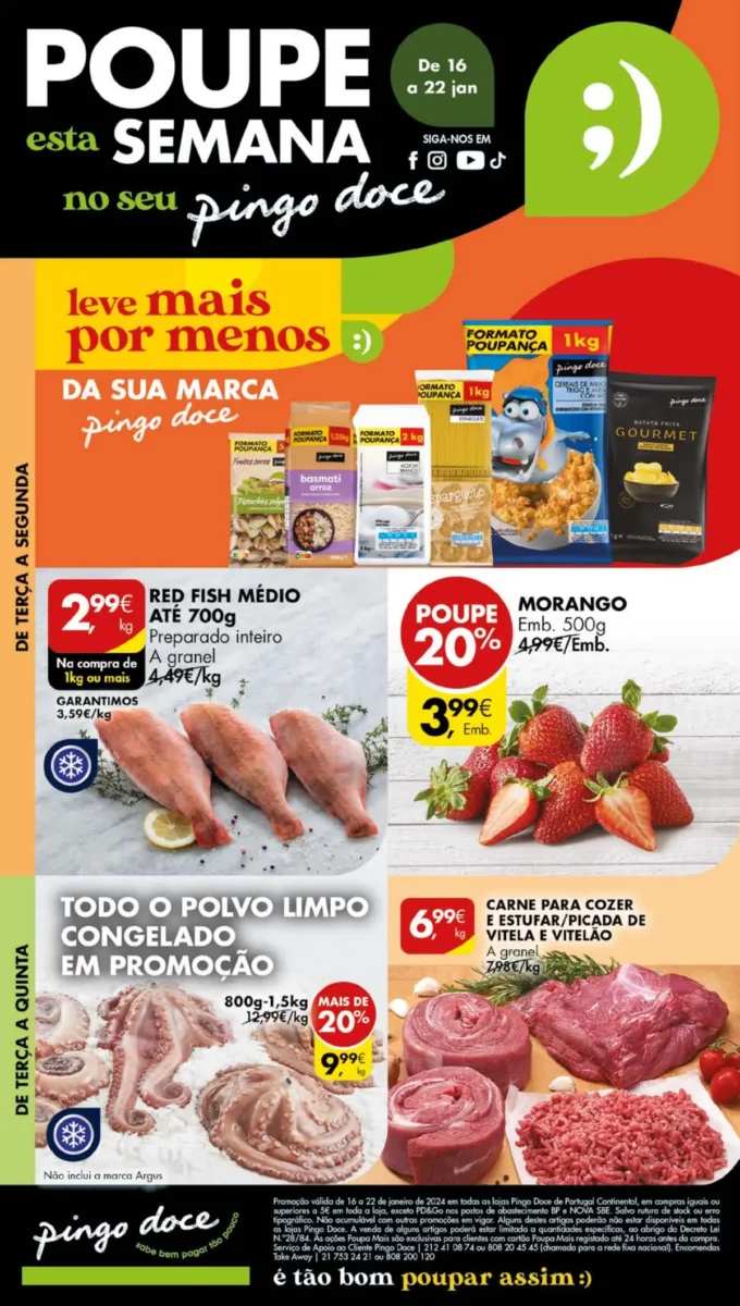 Antevis&atilde;o Folheto Pingo Doce (16 a 22 janeiro)