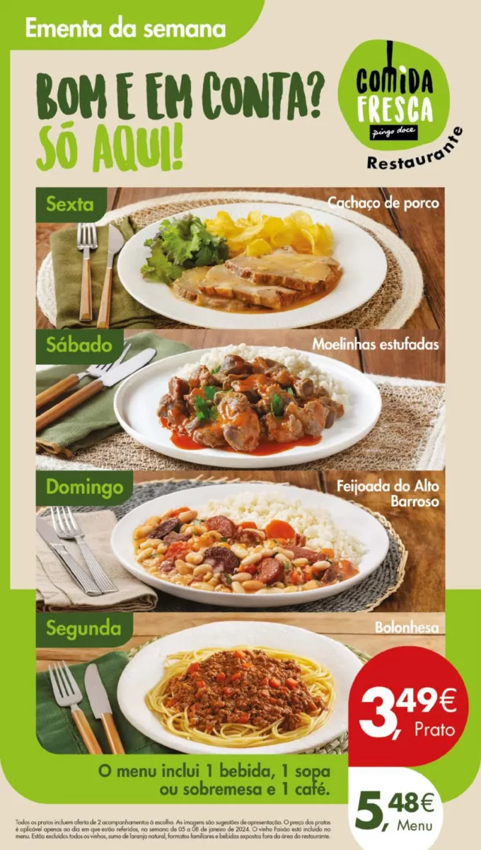 Antevis&atilde;o Folheto Pingo Doce (5 a 8 janeiro)