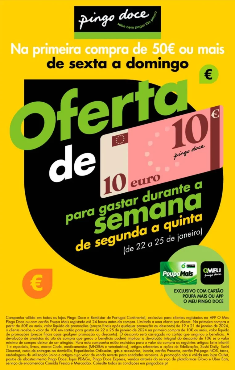 Antevis&atilde;o Folheto Pingo Doce fim-de-semana (19 a 22 janeiro)