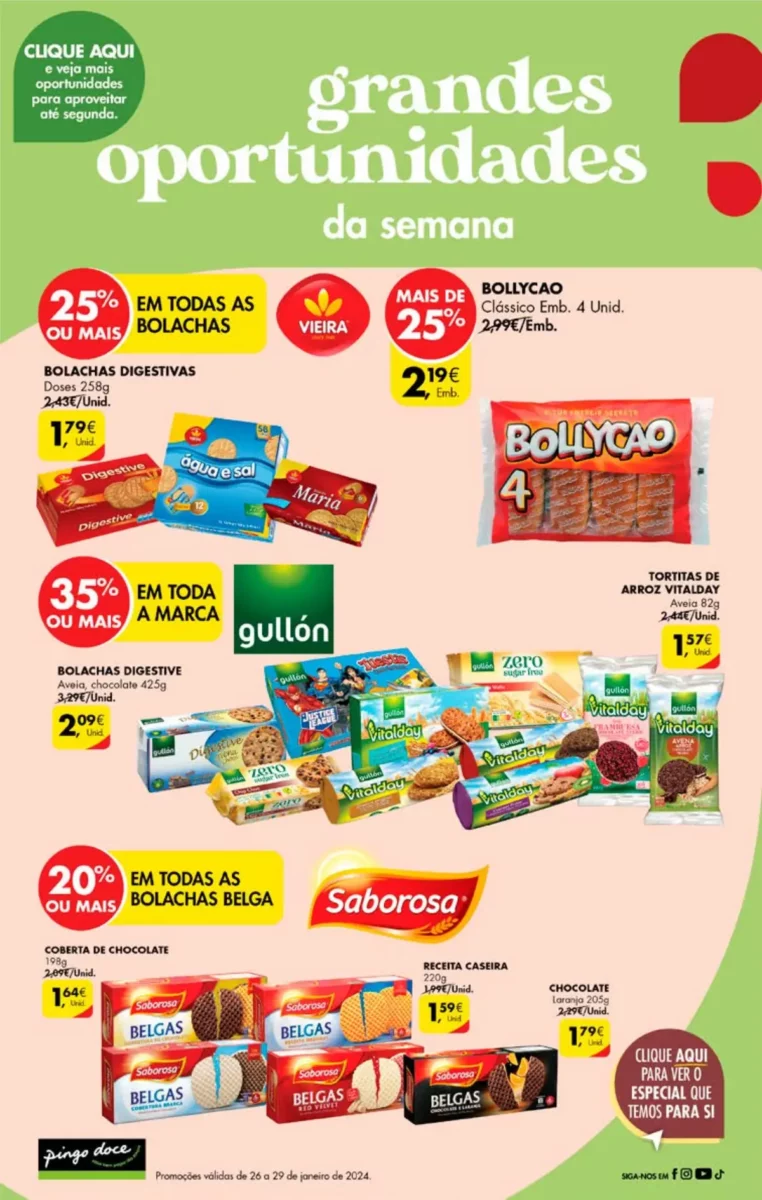 Antevis&atilde;o Folheto Pingo Doce fim-de-semana (26 a 29 janeiro)