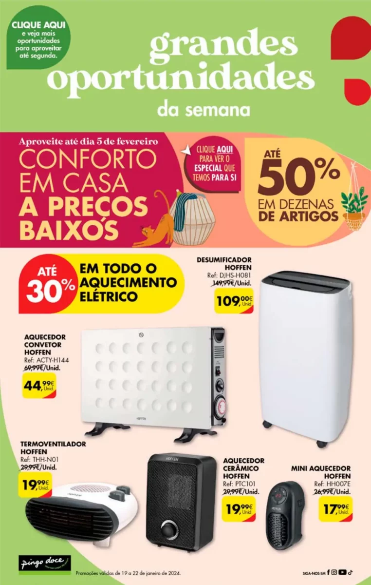 Antevis&atilde;o Folheto Pingo Doce fim-de-semana (19 a 22 janeiro)