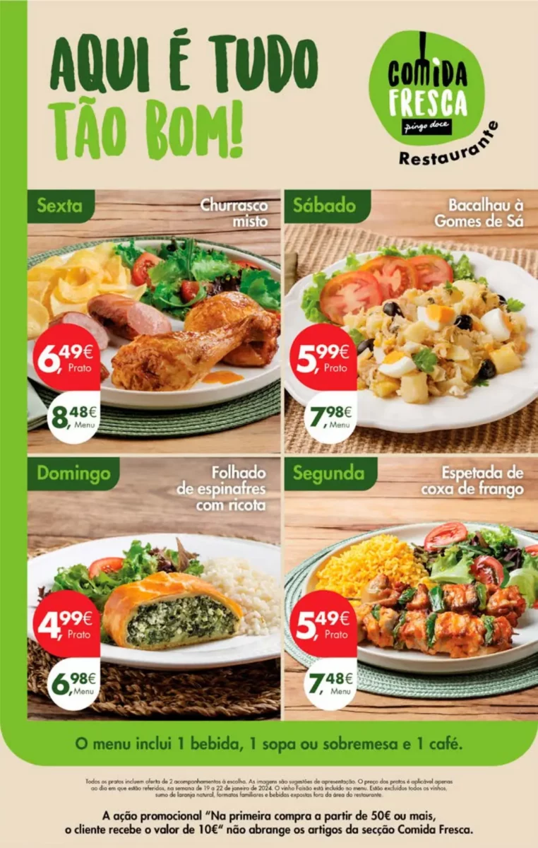 Antevis&atilde;o Folheto Pingo Doce fim-de-semana (19 a 22 janeiro)