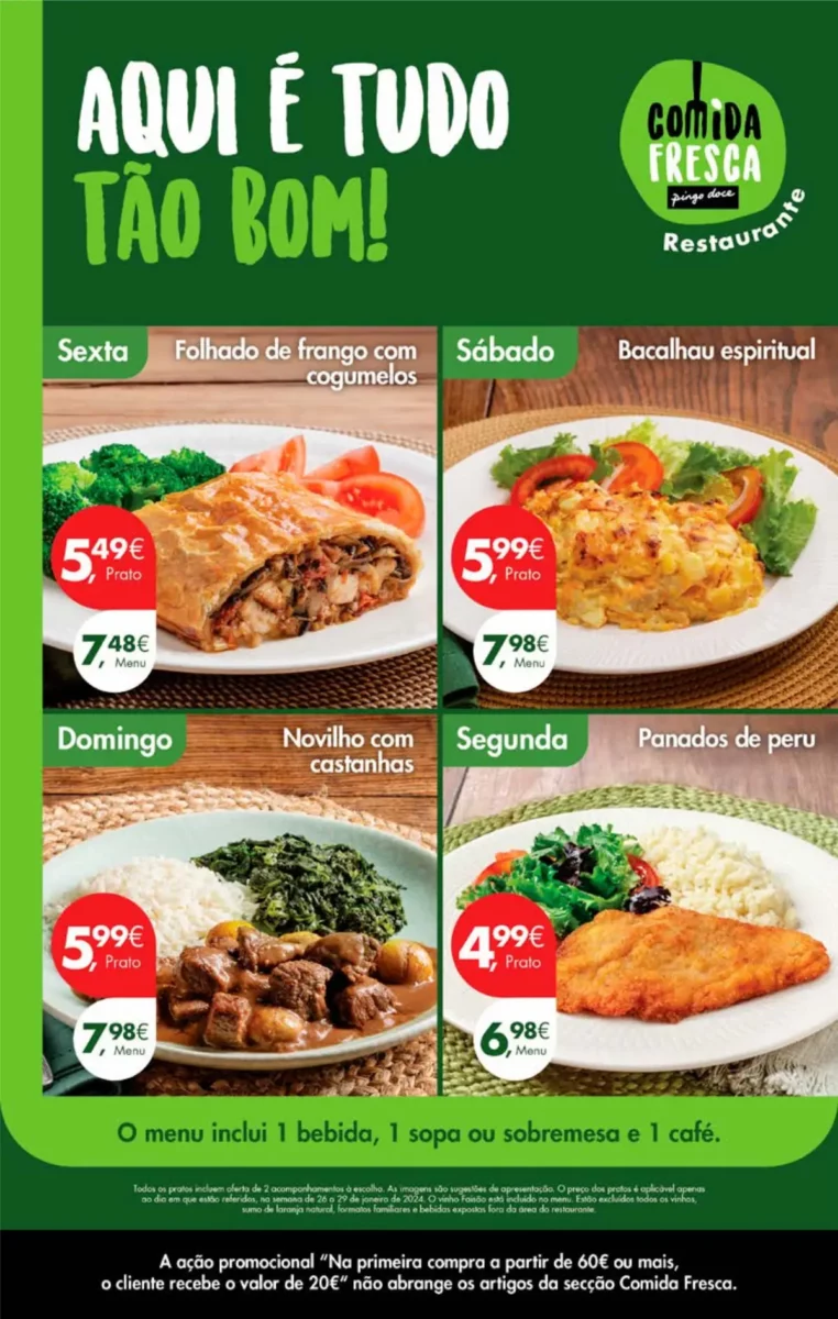 Antevis&atilde;o Folheto Pingo Doce fim-de-semana (26 a 29 janeiro)