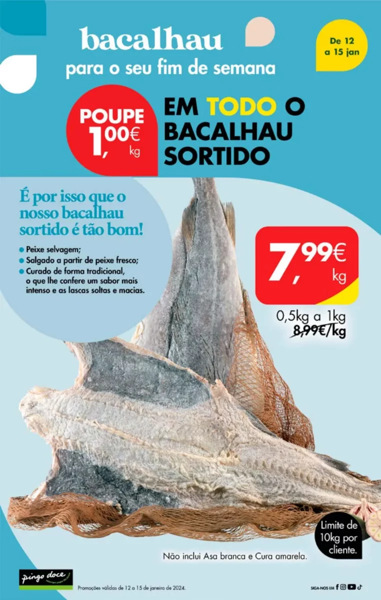 Antevis&atilde;o Folheto Pingo Doce fim-de-semana (12 a 15 janeiro)