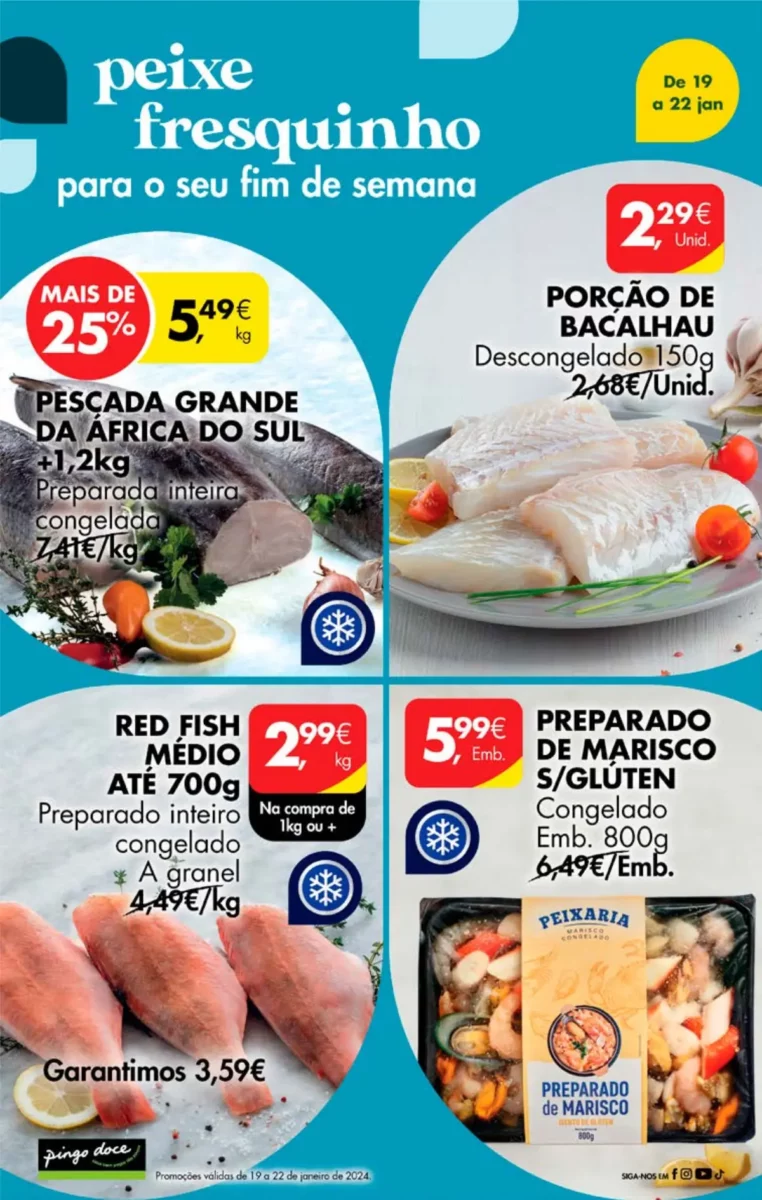 Antevis&atilde;o Folheto Pingo Doce fim-de-semana (19 a 22 janeiro)