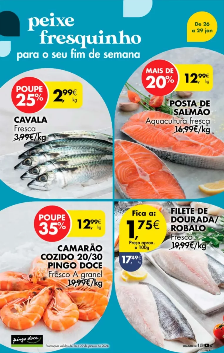 Antevis&atilde;o Folheto Pingo Doce fim-de-semana (26 a 29 janeiro)
