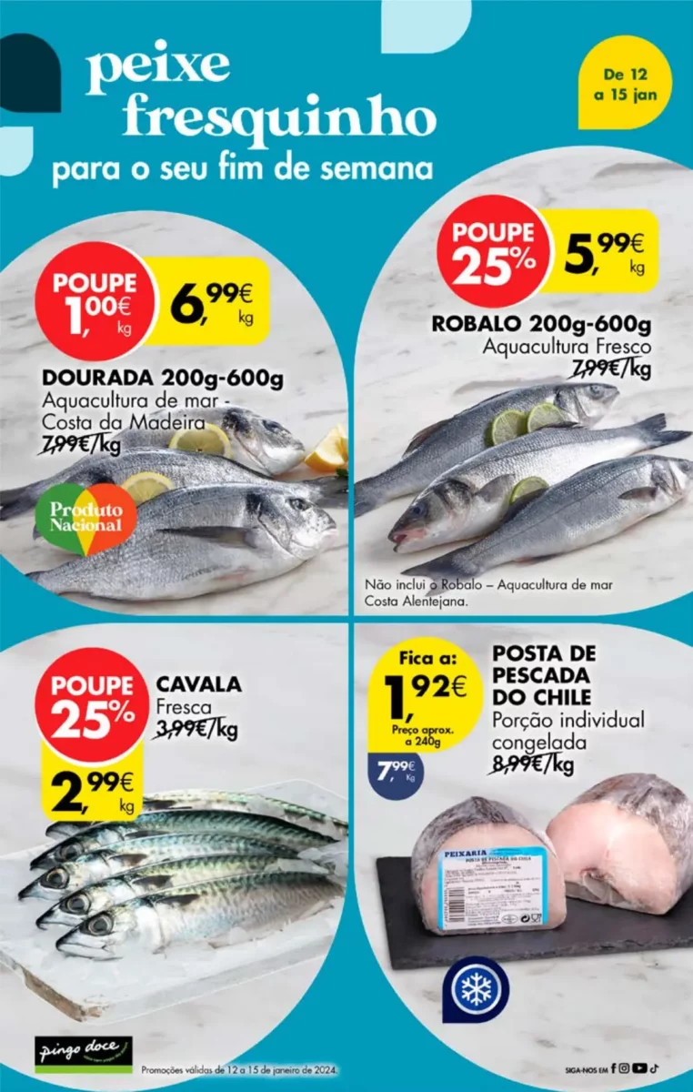 Antevis&atilde;o Folheto Pingo Doce fim-de-semana (12 a 15 janeiro)