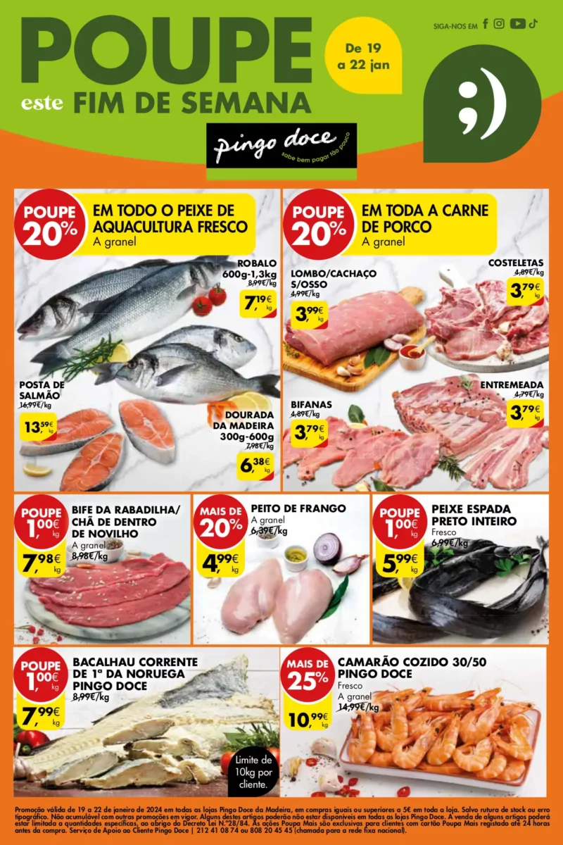 Antevis&atilde;o Folheto Pingo Doce fim-de-semana Madeira (19 a 22 janeiro)