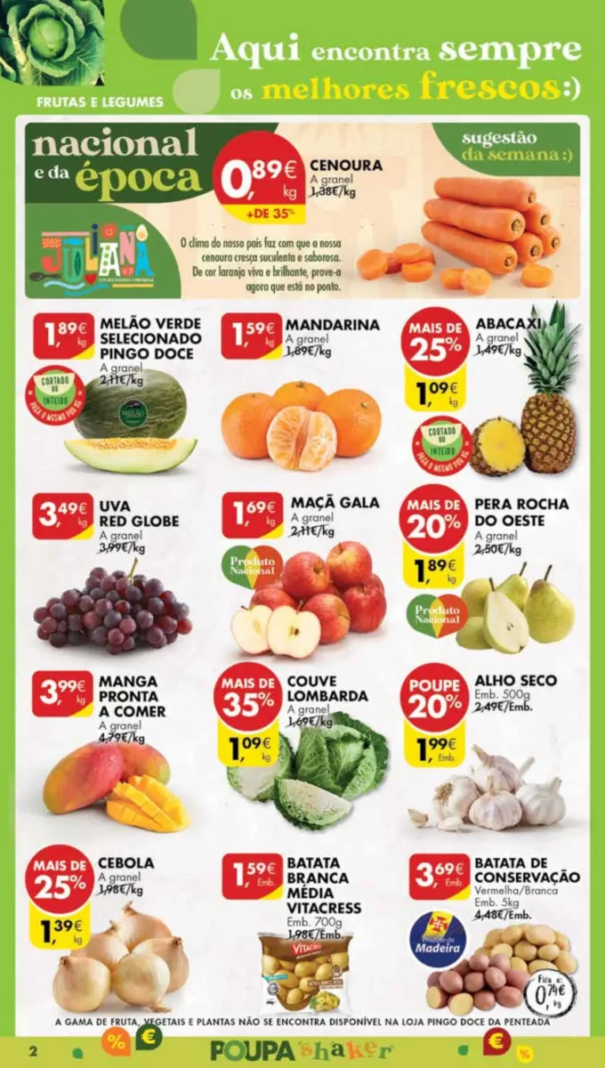 Antevis&atilde;o Folheto Pingo Doce Madeira (9 a 15 janeiro)