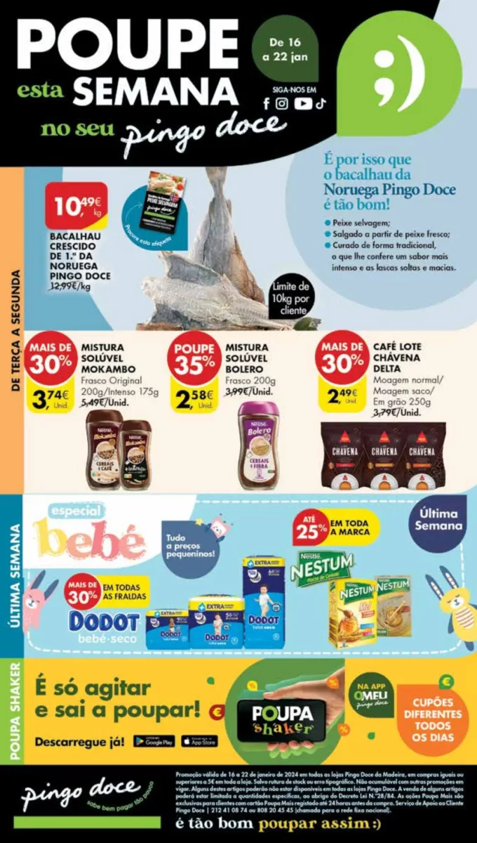 Antevis&atilde;o Folheto Pingo Doce Madeira (16 a 22 janeiro)