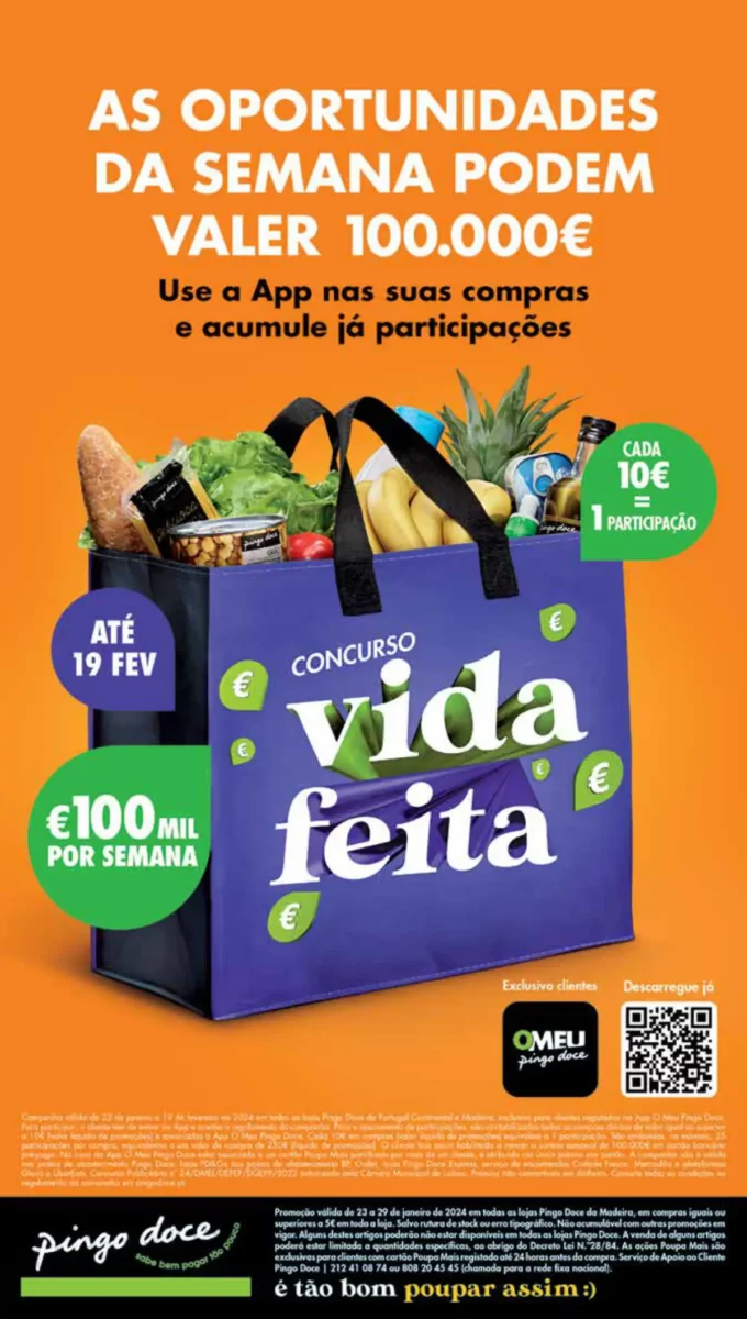 Antevis&atilde;o Folheto Pingo Doce Madeira (23 a 29 janeiro)