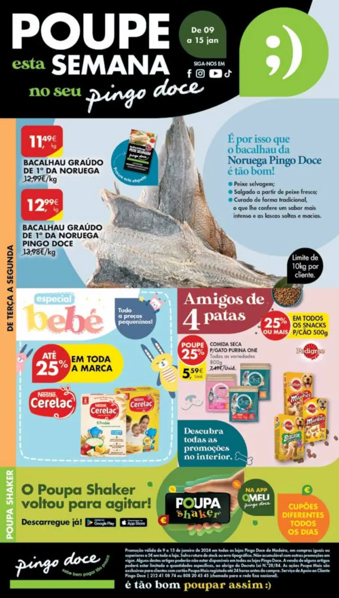 Antevis&atilde;o Folheto Pingo Doce Madeira (9 a 15 janeiro)