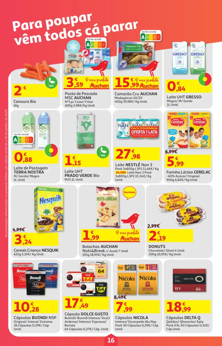 Folheto Auchan especial Pre&ccedil;os Redondos (16 a 30 janeiro)