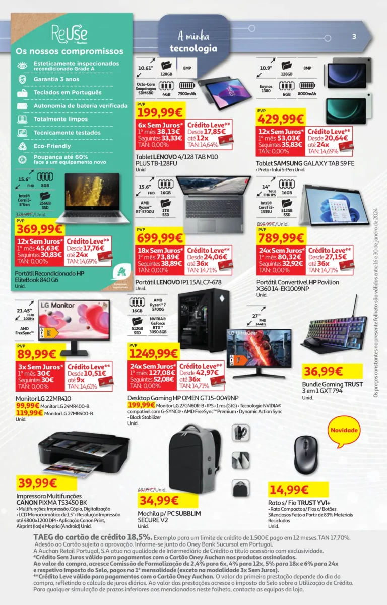 Folheto Auchan especial Pre&ccedil;os Redondos (16 a 30 janeiro)