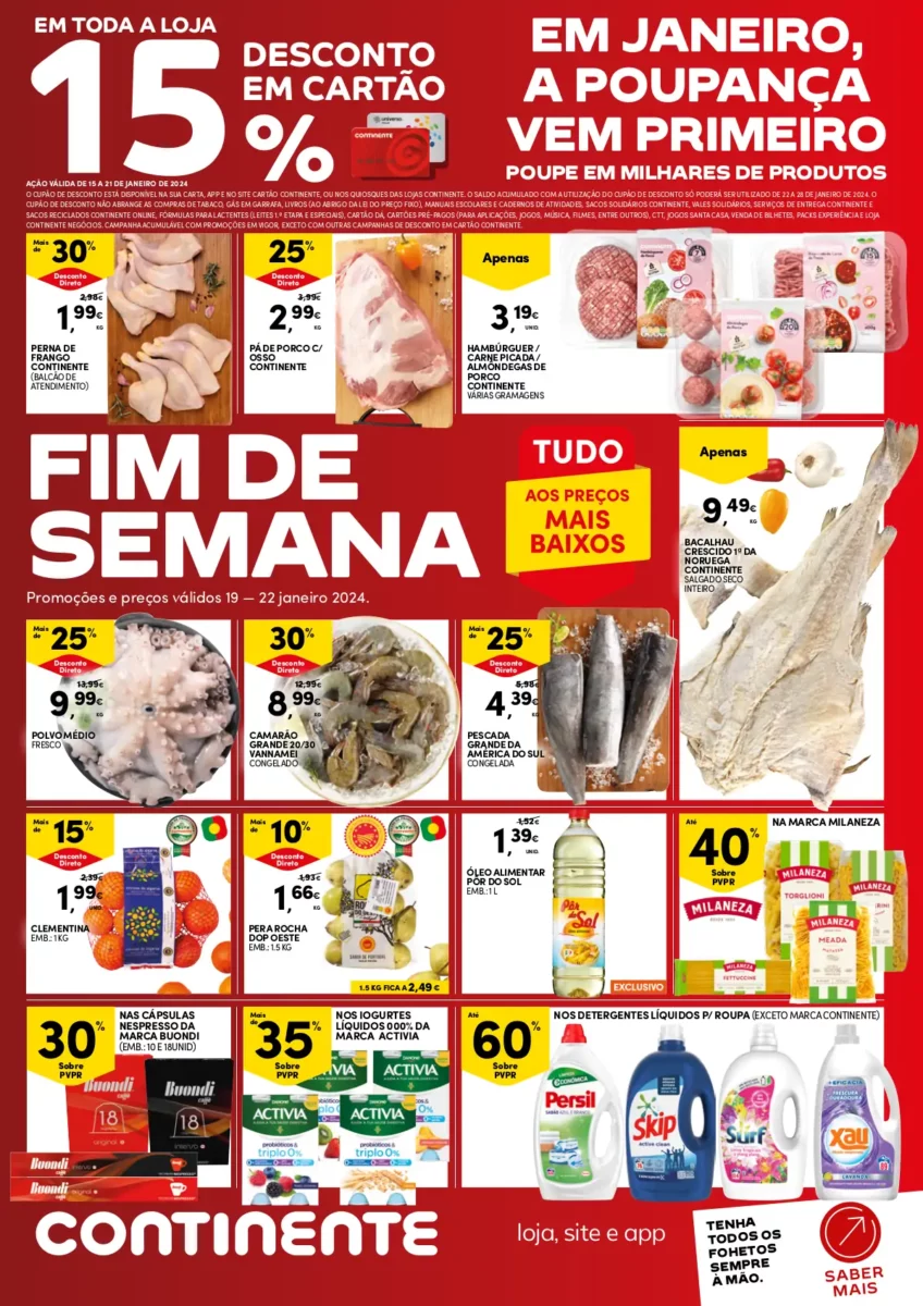 Folheto Continente fim-de-semana (19 a 22 janeiro)