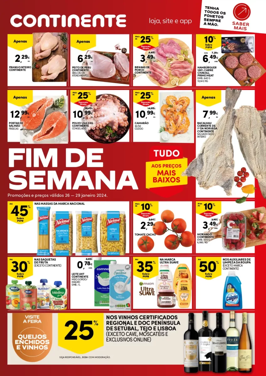Folheto Continente fim-de-semana (26 a 29 janeiro)