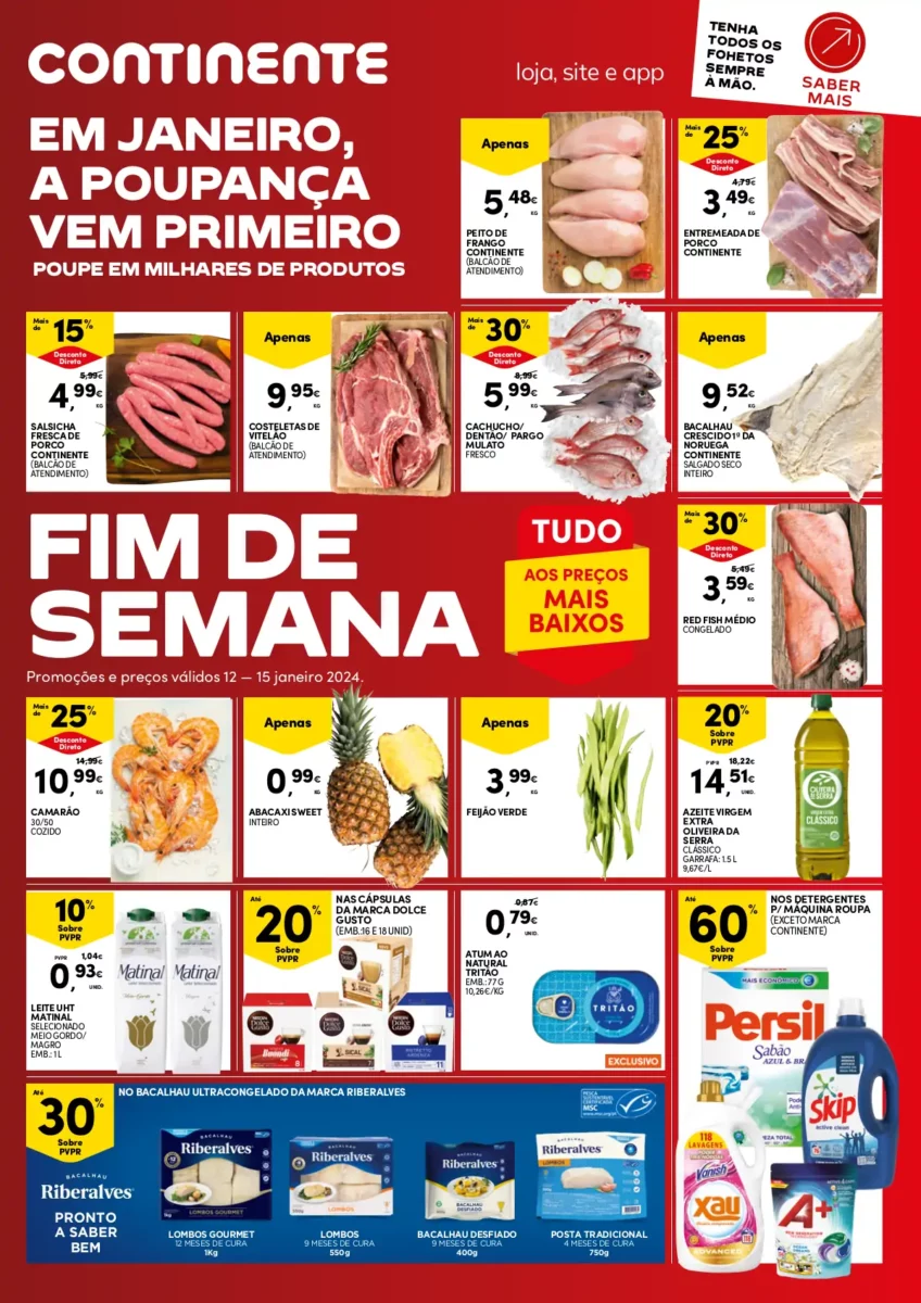 Folheto Continente fim-de-semana (12 a 15 janeiro)