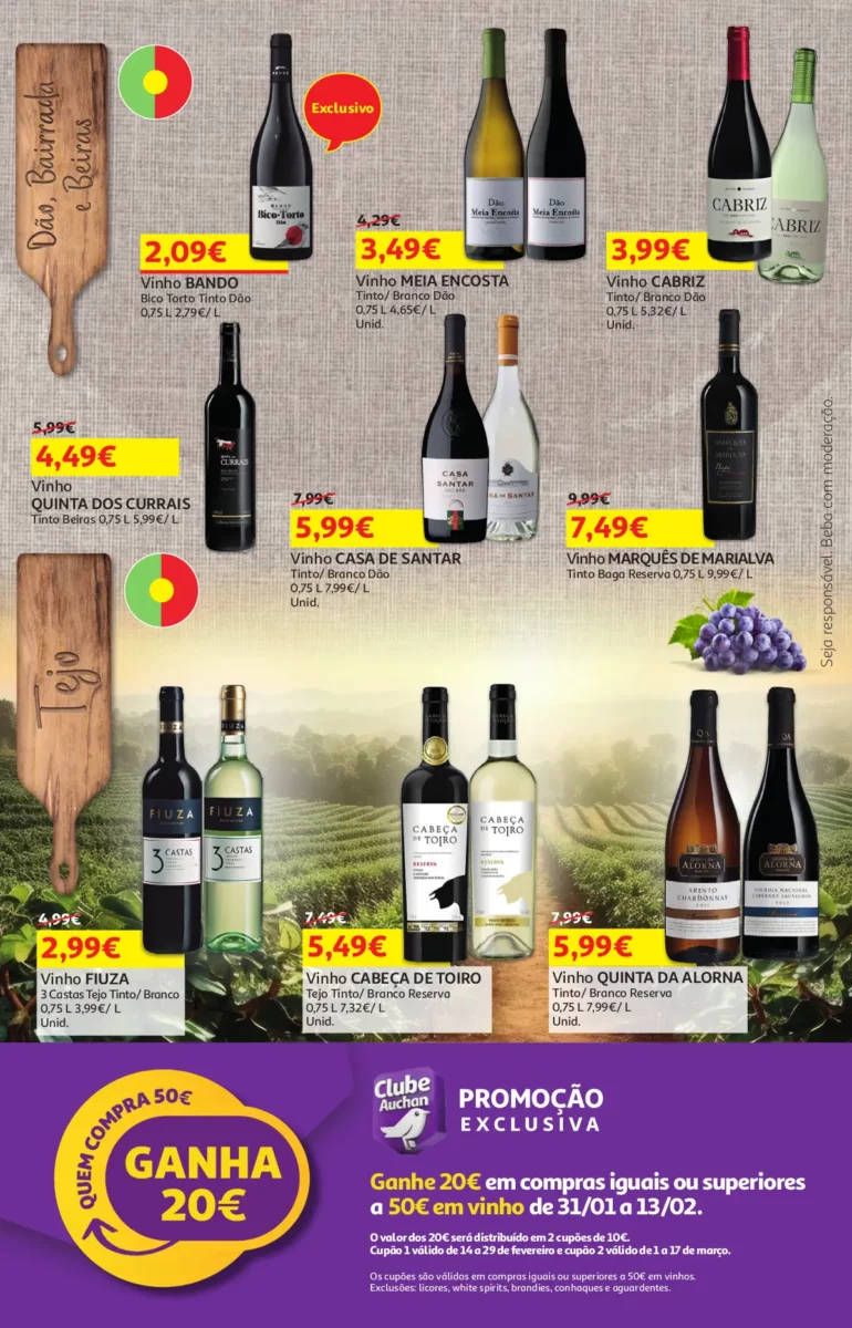 Folheto Auchan &ndash; Queijos, Vinhos e Enchidos (31 janeiro a 13 fevereiro)