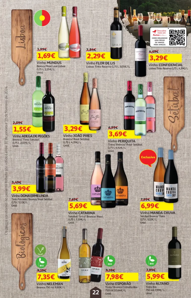 Folheto Auchan &ndash; Queijos, Vinhos e Enchidos (31 janeiro a 13 fevereiro)