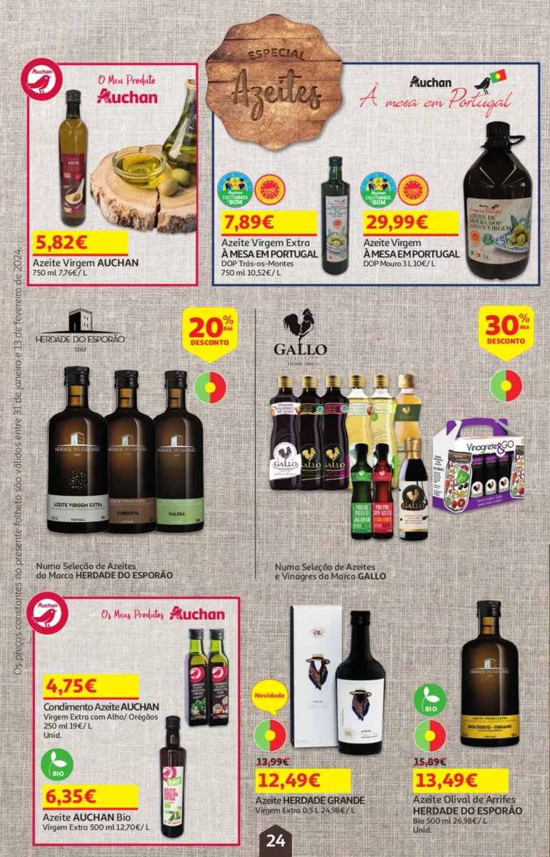 Folheto Auchan &ndash; Queijos, Vinhos e Enchidos (31 janeiro a 13 fevereiro)