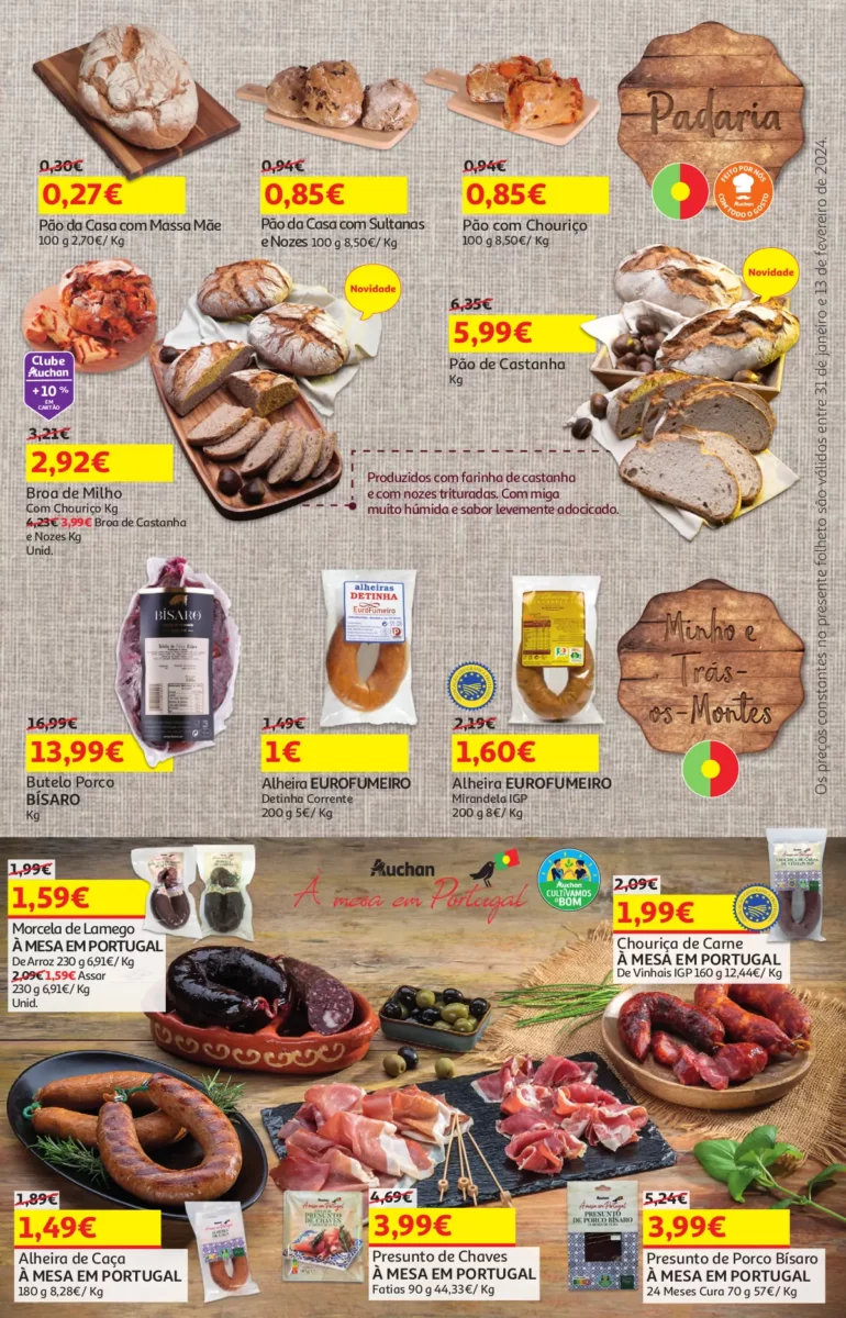 Folheto Auchan &ndash; Queijos, Vinhos e Enchidos (31 janeiro a 13 fevereiro)