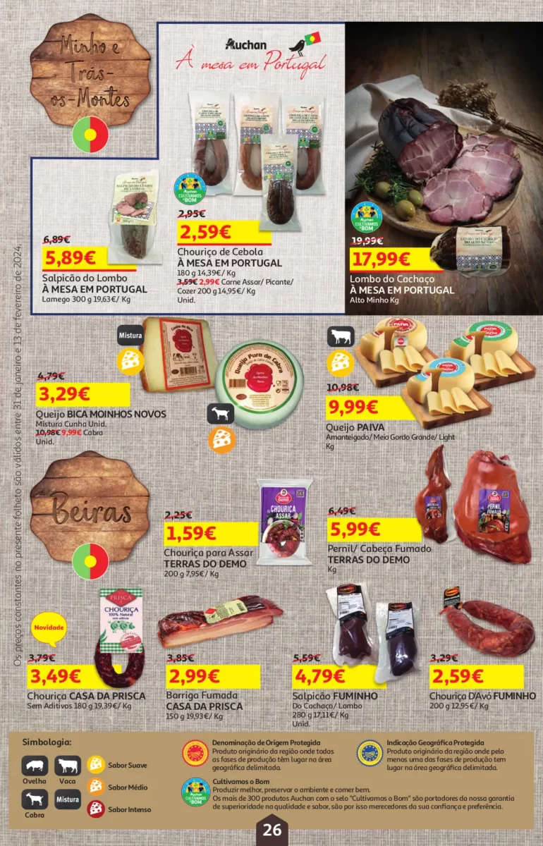 Folheto Auchan &ndash; Queijos, Vinhos e Enchidos (31 janeiro a 13 fevereiro)