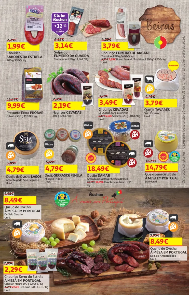 Folheto Auchan &ndash; Queijos, Vinhos e Enchidos (31 janeiro a 13 fevereiro)