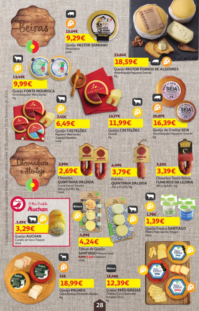 Folheto Auchan &ndash; Queijos, Vinhos e Enchidos (31 janeiro a 13 fevereiro)