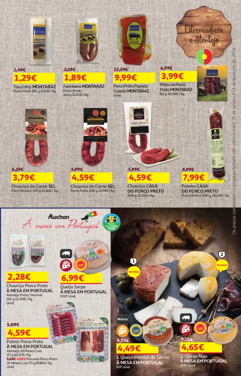 Folheto Auchan &ndash; Queijos, Vinhos e Enchidos (31 janeiro a 13 fevereiro)