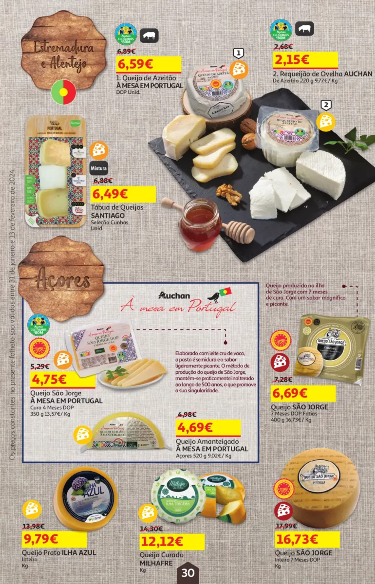 Folheto Auchan &ndash; Queijos, Vinhos e Enchidos (31 janeiro a 13 fevereiro)