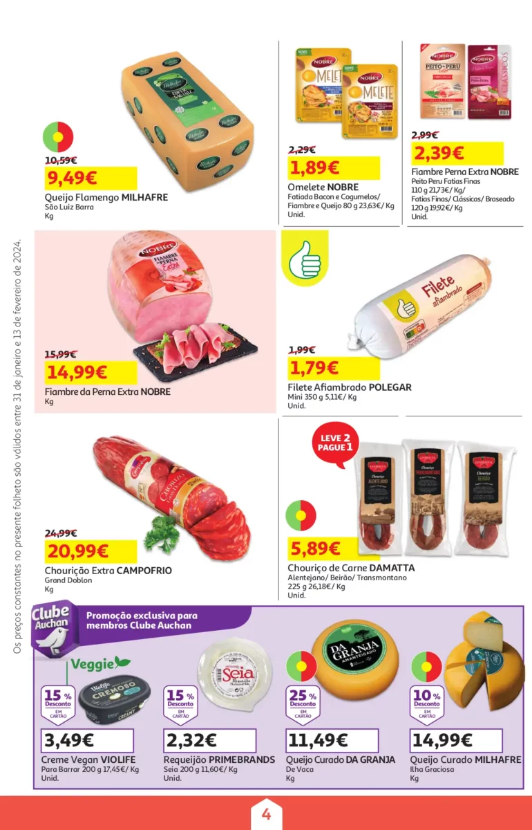 Folheto Auchan &ndash; Queijos, Vinhos e Enchidos (31 janeiro a 13 fevereiro)